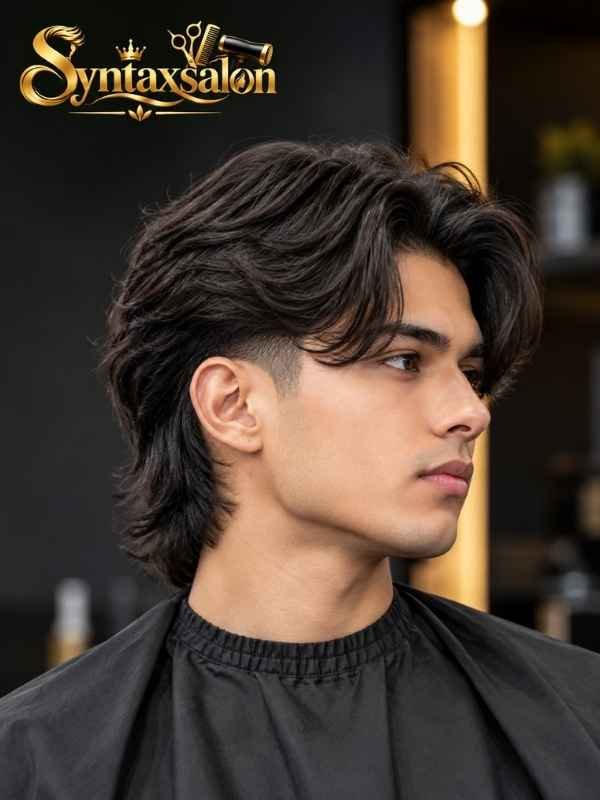 Low Taper Mullet with Middle Part