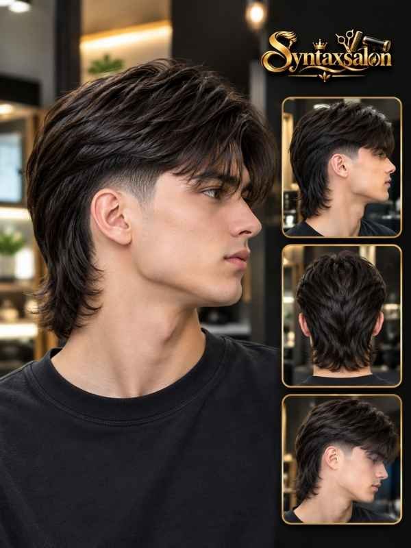 Straight Hair Low Taper Mullet