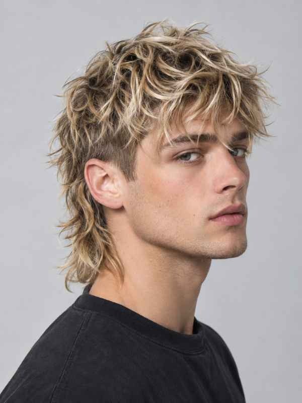 Tousled Texture Blonde Mullet