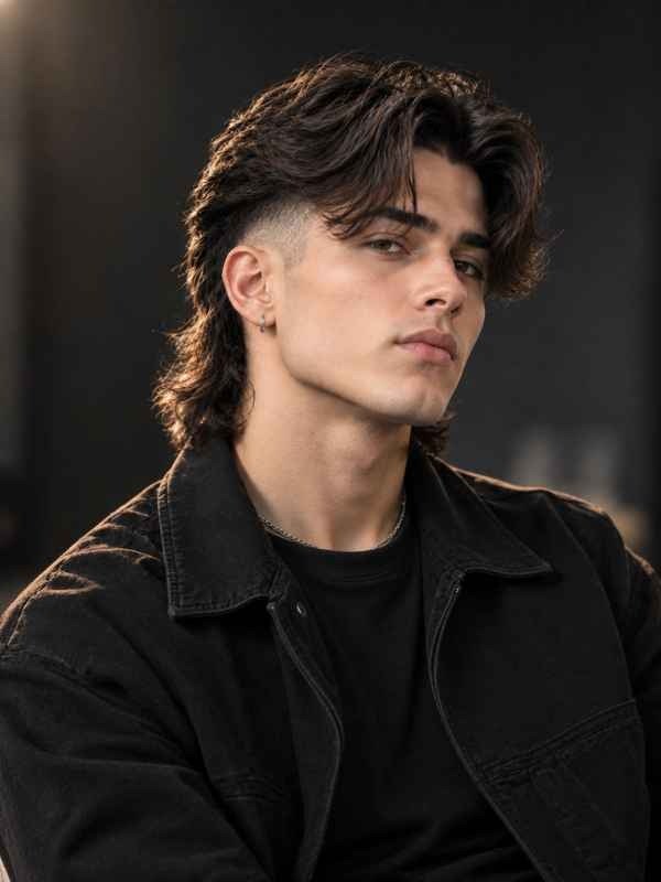 Skin Fade Curtain Mullet