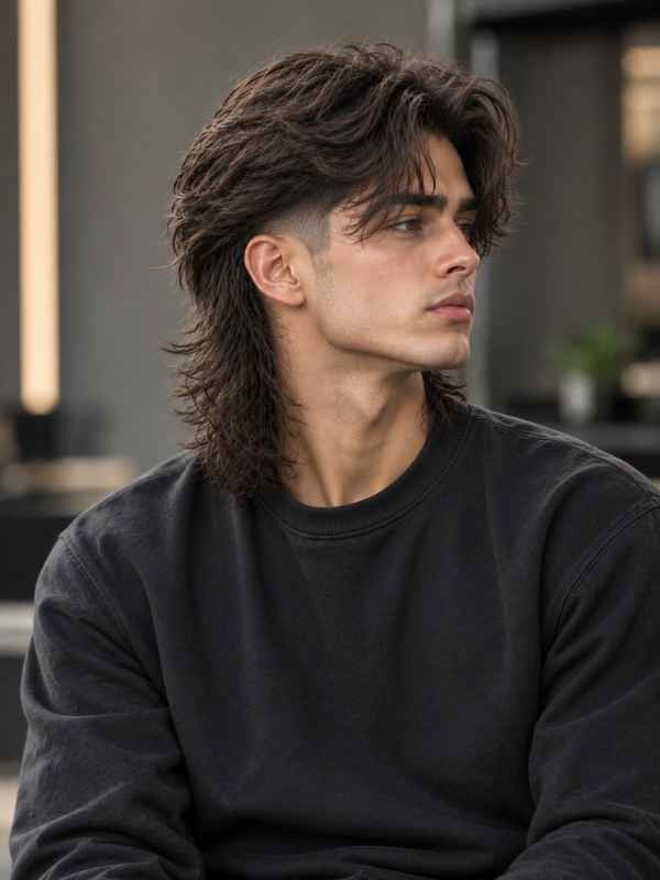 Taper Fade Curtain Mullet