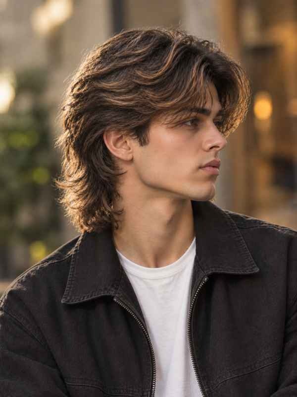 Curtain Mullet with Highlights