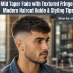 mid taper fade with texture fringe