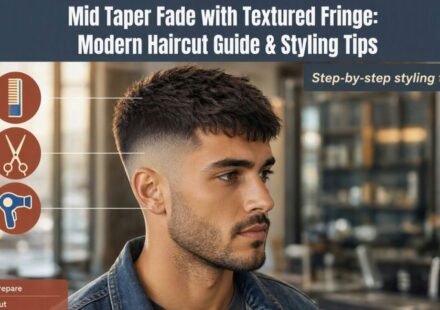 mid taper fade with texture fringe