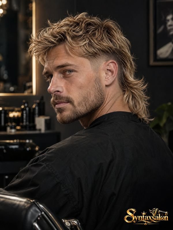 Blonde Modern Mullet With Low Taper