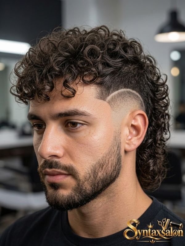 Curly Modern Mullet Fade 
