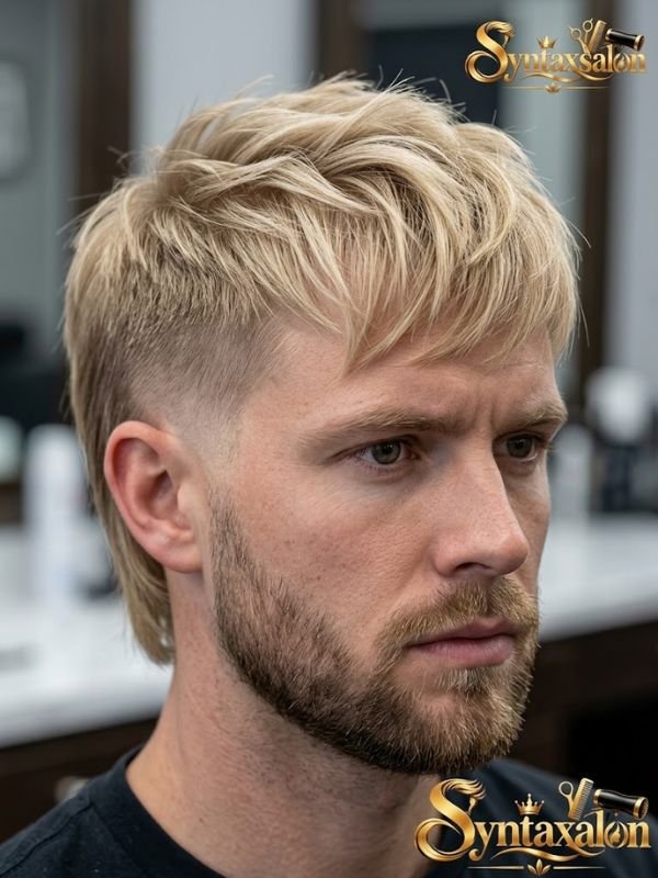 Skin fade modern mullet,