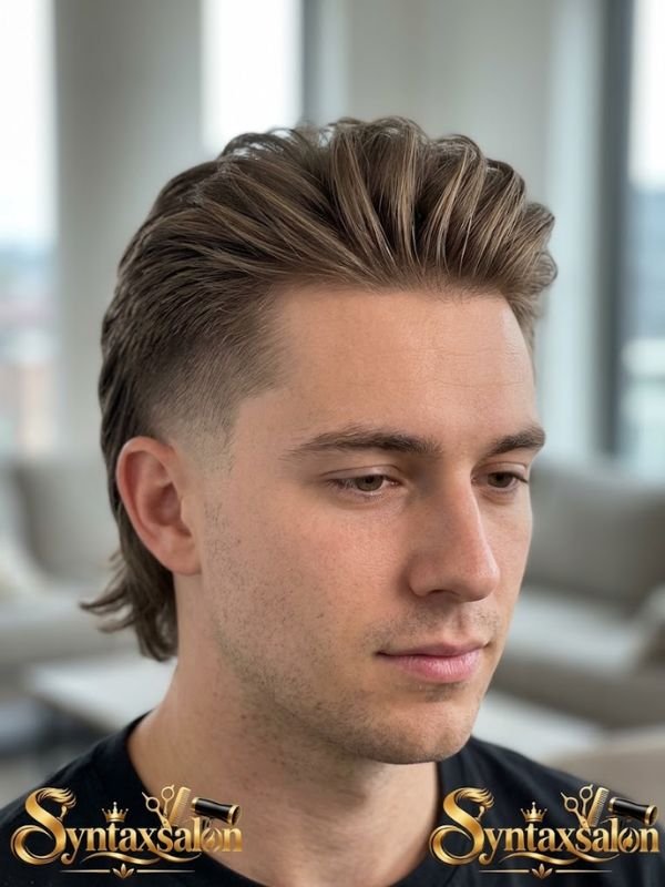Wavy modern mullet