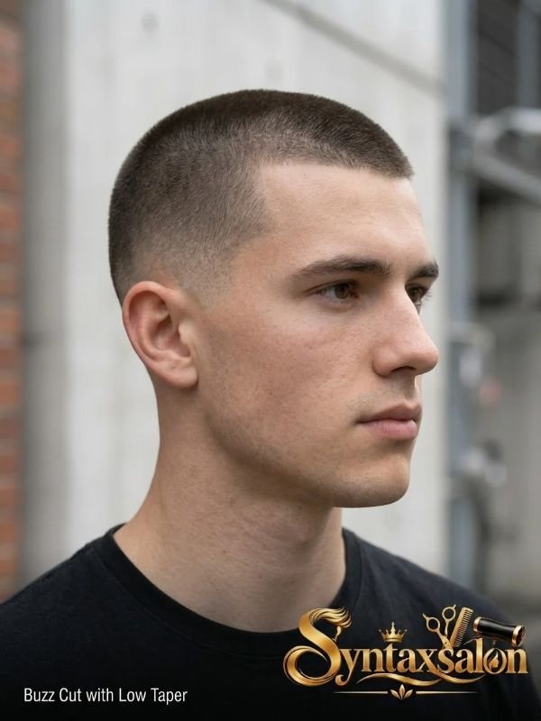 buzz cut with low taper