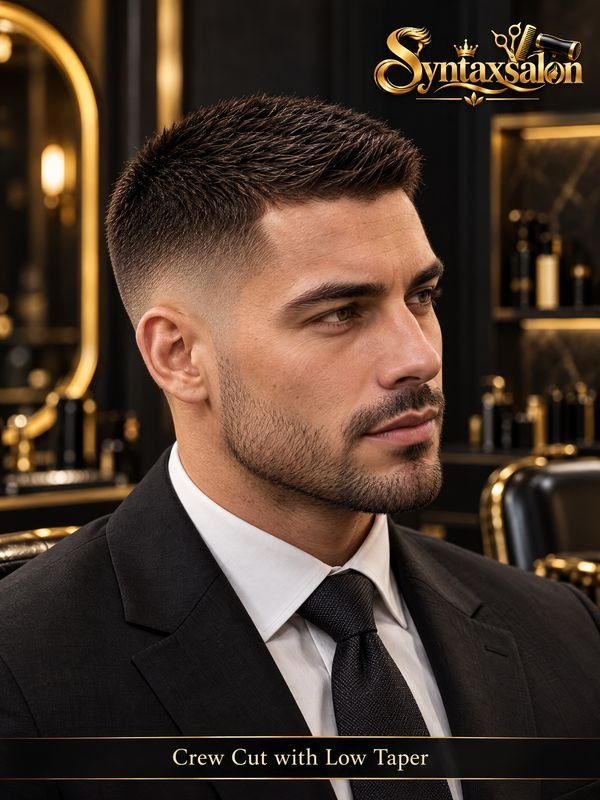 crew cut with low taper
