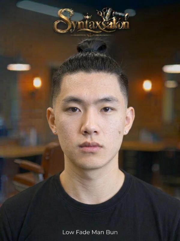 low fade man bun