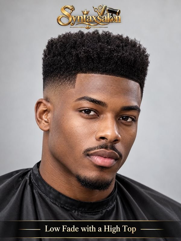 low fade with a high top