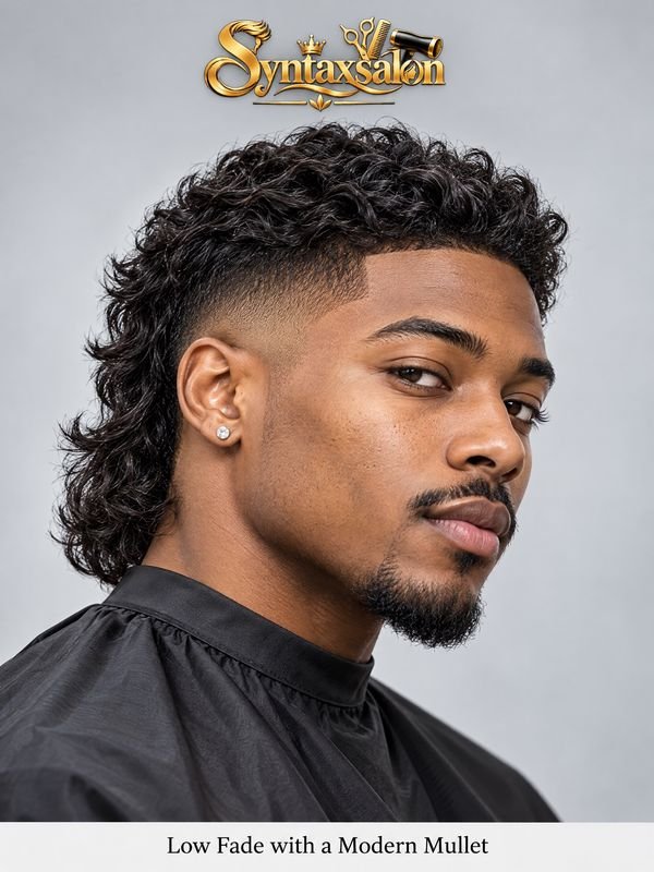 low fade with a modern mullet