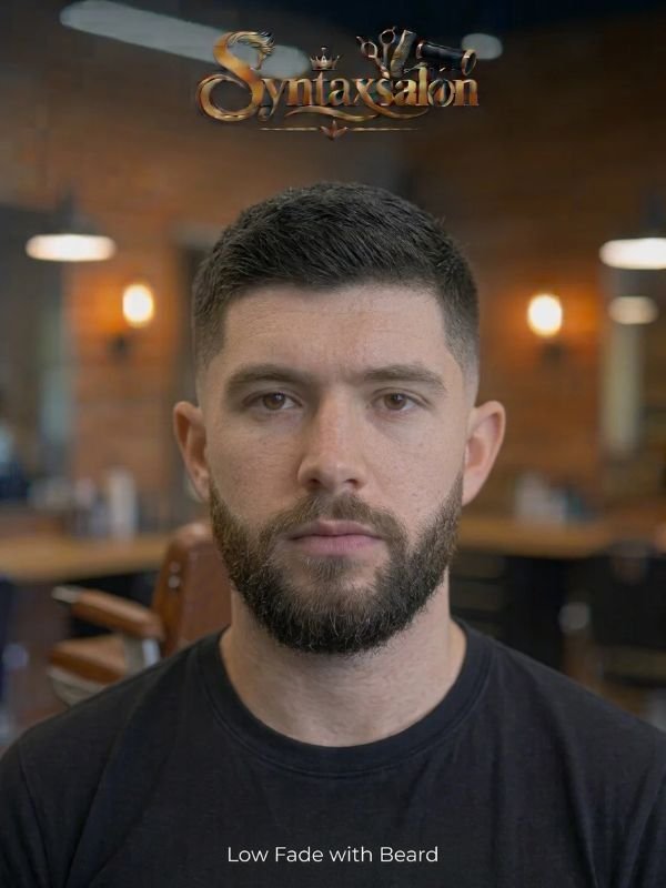 low fade with beard