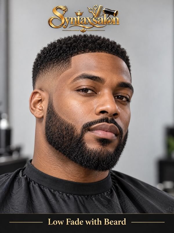 low fade with beard