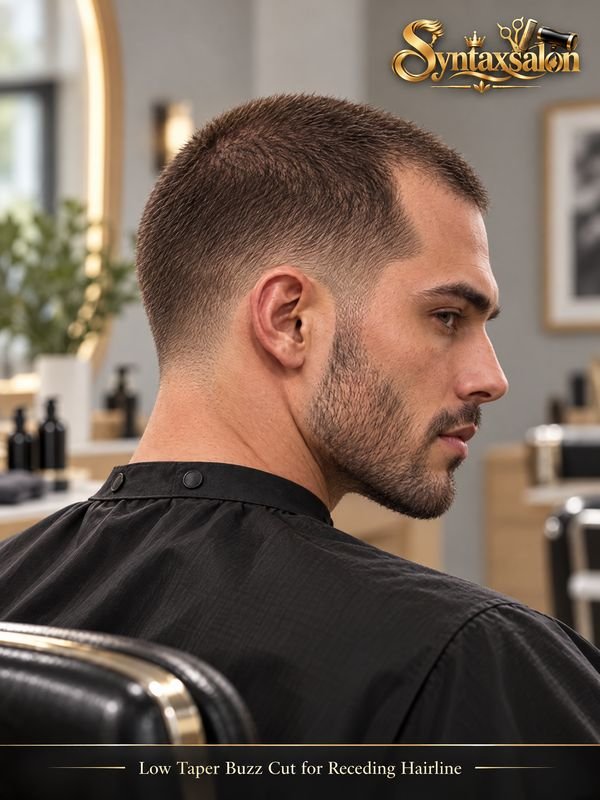 low taper buzz cut for receding hairline