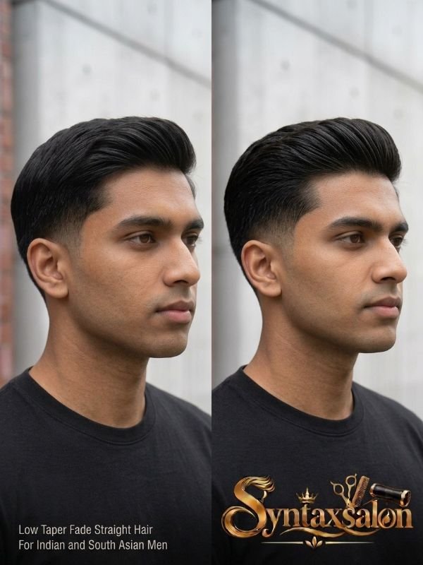 _low taper fade straight hair