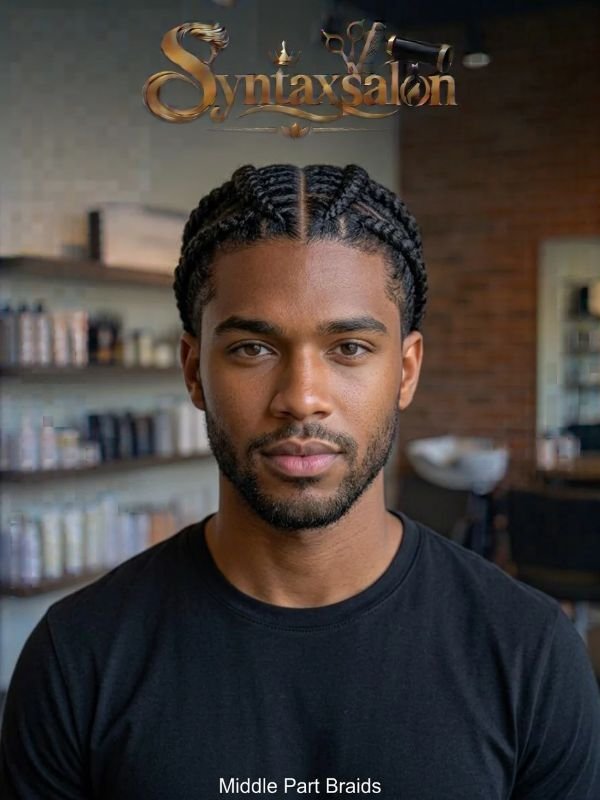 middle part braids