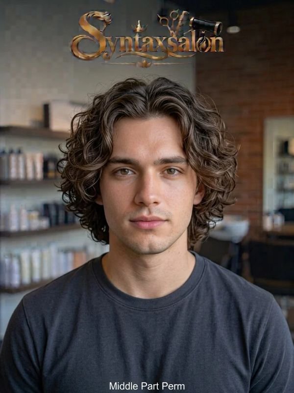 middle part perm