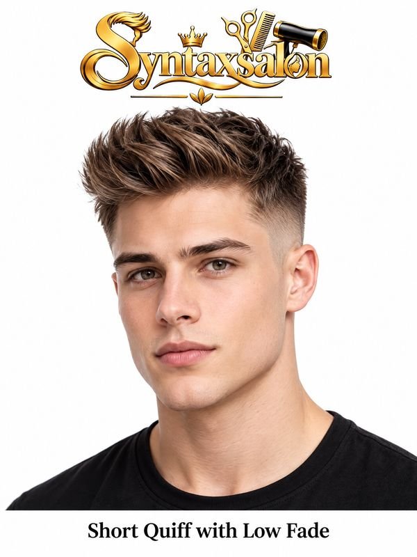 short quiff with low fade