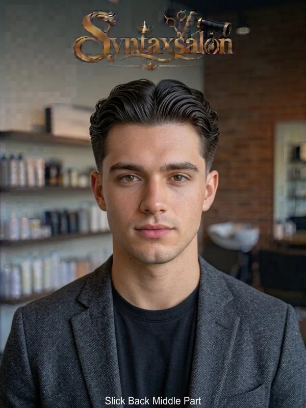 slick back middle part
