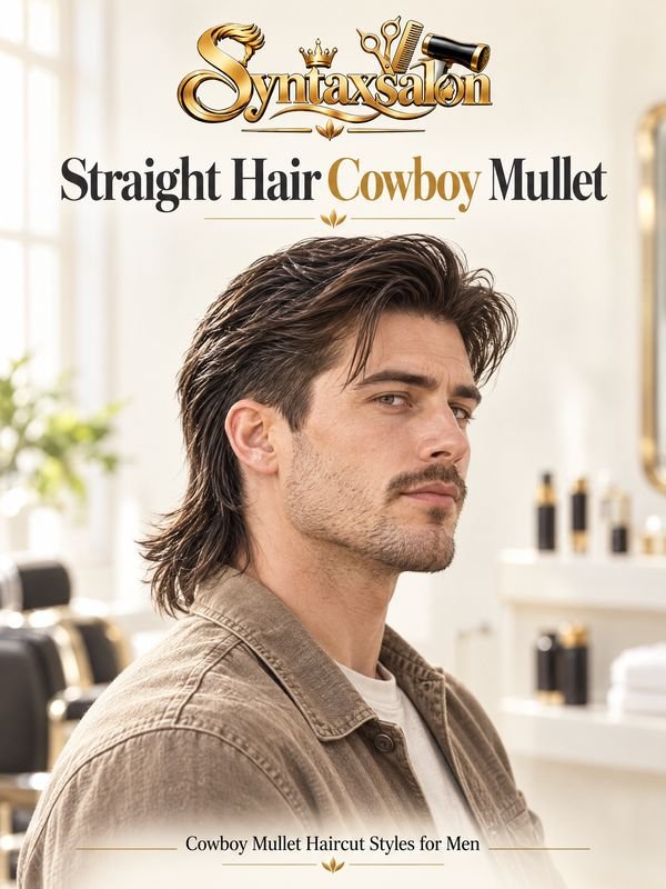 straight hair cowboy mullet